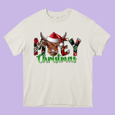 Moey Christmas Heavy Core Tee Designed By Cowhidedigitalart
