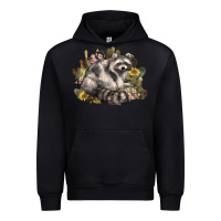 Black floral racoon western Urban Hoodie - NancyCooperArtShop