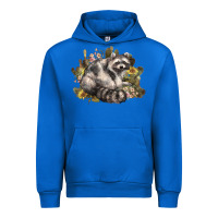 Cobalt floral racoon western Urban Hoodie - NancyCooperArtShop
