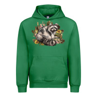 Emerald floral racoon western Urban Hoodie - NancyCooperArtShop