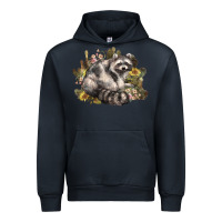 Navy floral racoon western Urban Hoodie - NancyCooperArtShop