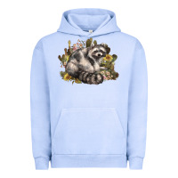 Pigment Grape Ice floral racoon western Urban Hoodie - NancyCooperArtShop