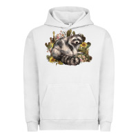 Pigment Lunar Rock floral racoon western Urban Hoodie - NancyCooperArtShop