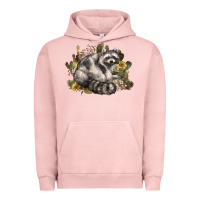 Pigment Salmon floral racoon western Urban Hoodie - NancyCooperArtShop