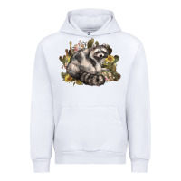 White floral racoon western Urban Hoodie - NancyCooperArtShop
