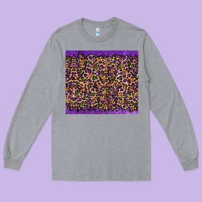 Long Sleeve Tee mardi gras leopard