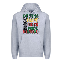 Heather Grey dreams hope lives pride Premium Hoodie - MaliasSmallBusiness