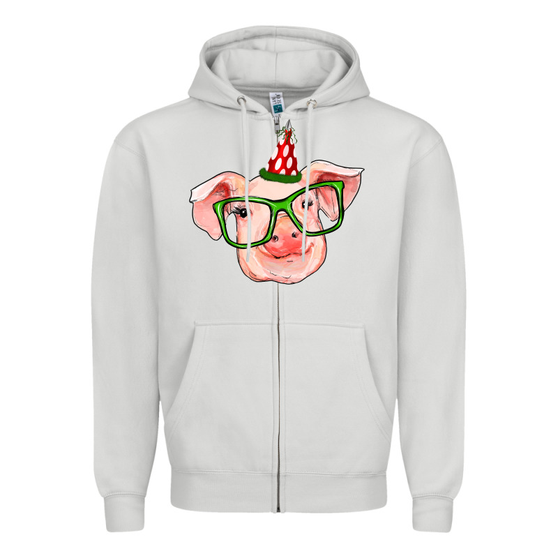 Pig Christmas Zipper Hoodie by RanaPortraitStore | Teevron
