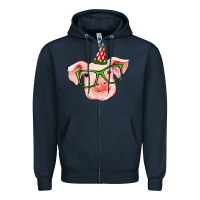 Navy pig christmas Zipper Hoodie - RanaPortraitStore