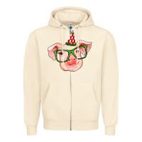 Sandshell pig christmas Zipper Hoodie - RanaPortraitStore