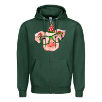 Sports Green pig christmas Zipper Hoodie - RanaPortraitStore