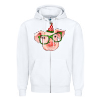 White pig christmas Zipper Hoodie - RanaPortraitStore