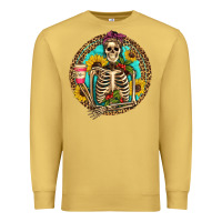 Antique Gold western skeleton coffee sunflowers Premium Sweatshirt - Artiststas