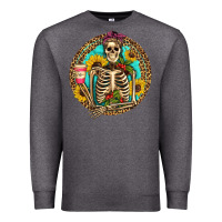 Charcoal Heather western skeleton coffee sunflowers Premium Sweatshirt - Artiststas