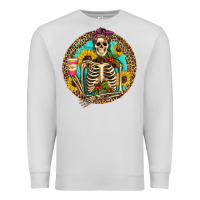 Dove Grey western skeleton coffee sunflowers Premium Sweatshirt - Artiststas