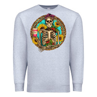 Heather Grey western skeleton coffee sunflowers Premium Sweatshirt - Artiststas