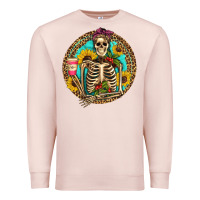Pale Pink western skeleton coffee sunflowers Premium Sweatshirt - Artiststas