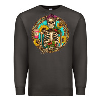 Smoke western skeleton coffee sunflowers Premium Sweatshirt - Artiststas