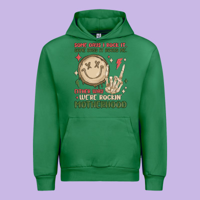 Some Days I Rock It Some Days It Rocks Me Either W Urban Hoodie Designed By Maliassmallbusiness