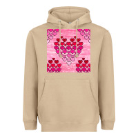 Valentines Day Hearts Seamless Pattern Heavyweight Hoodie | Teevron