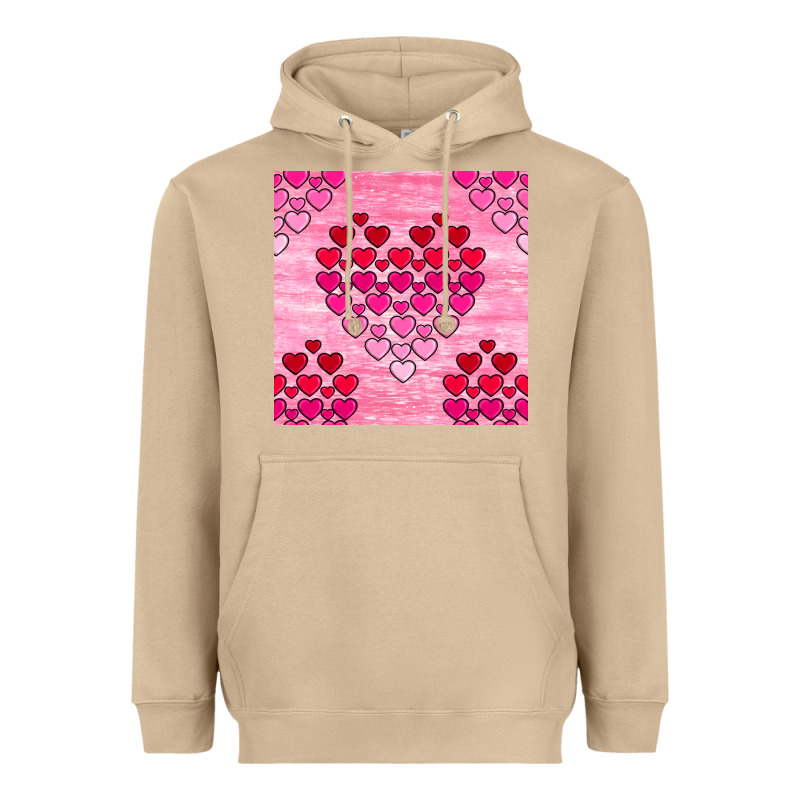 Valentines Day Hearts Seamless Pattern Heavyweight Hoodie by BundleAndBundleShop | Teevron