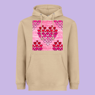 Valentines Day Hearts Seamless Pattern Heavyweight Hoodie Designed By Bundleandbundleshop