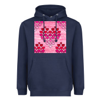 Navy valentines day hearts seamless pattern Heavyweight Hoodie - BundleAndBundleShop