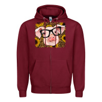 Burgundy sunflowers pig Zipper Hoodie - RanaPortraitStore