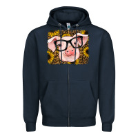 Navy sunflowers pig Zipper Hoodie - RanaPortraitStore