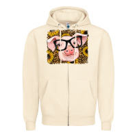Sandshell sunflowers pig Zipper Hoodie - RanaPortraitStore