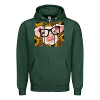 Sports Green sunflowers pig Zipper Hoodie - RanaPortraitStore