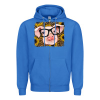 True Royal sunflowers pig Zipper Hoodie - RanaPortraitStore