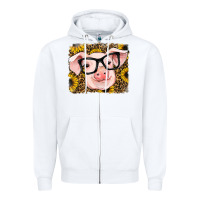 White sunflowers pig Zipper Hoodie - RanaPortraitStore