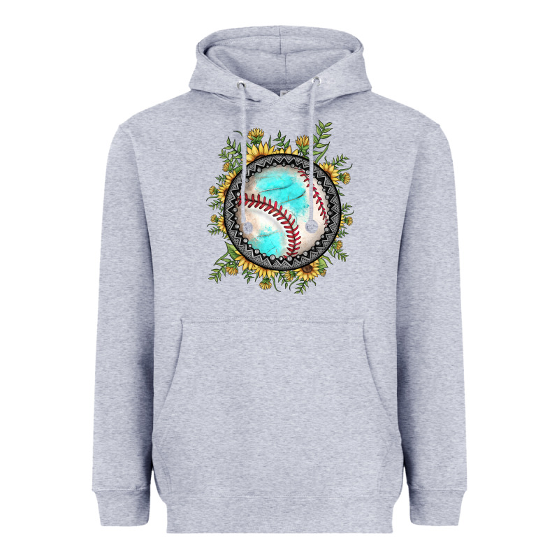 Baseball Gemstone Sunflower Heavyweight Hoodie by JahusDesignShop | Teevron