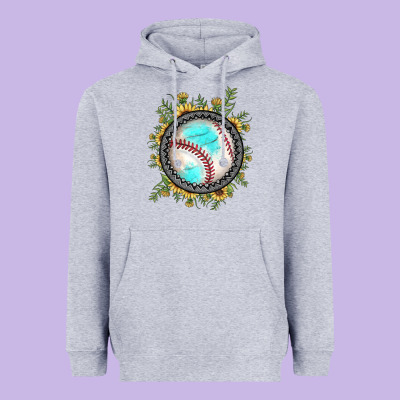 Baseball Gemstone Sunflower Heavyweight Hoodie Designed By Jahusdesignshop