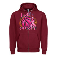 Burgundy tackle cancer basketball Zipper Hoodie - texasbilliewilder