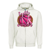 Oatmeal Heather tackle cancer basketball Zipper Hoodie - texasbilliewilder