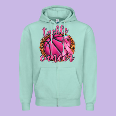 Tackle Cancer Basketball Zipper Hoodie Designed By Texasbilliewilder