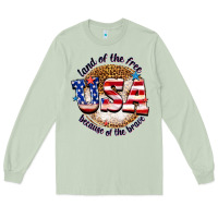 Matcha land of the free usa because of the brave billie w Long Sleeve Tee - texasbilliewilder