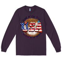 Plum land of the free usa because of the brave billie w Long Sleeve Tee - texasbilliewilder