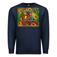 Navy cowgirls just wanna have fun Premium Sweatshirt - Artiststas