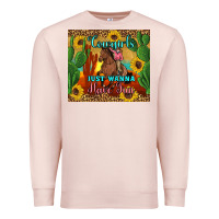 Pale Pink cowgirls just wanna have fun Premium Sweatshirt - Artiststas