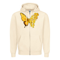 Sandshell flowers and childhood cancer ribbon butterfly Zipper Hoodie - texasbilliewilder