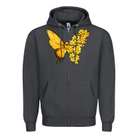 Smoke flowers and childhood cancer ribbon butterfly Zipper Hoodie - texasbilliewilder