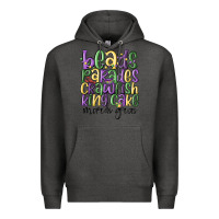 Charcoal Heather beads parades crawfish king cake mardi gras Premium Hoodie - MaliasSmallBusiness
