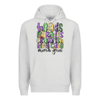 Dove Grey beads parades crawfish king cake mardi gras Premium Hoodie - MaliasSmallBusiness