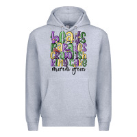 Heather Grey beads parades crawfish king cake mardi gras Premium Hoodie - MaliasSmallBusiness