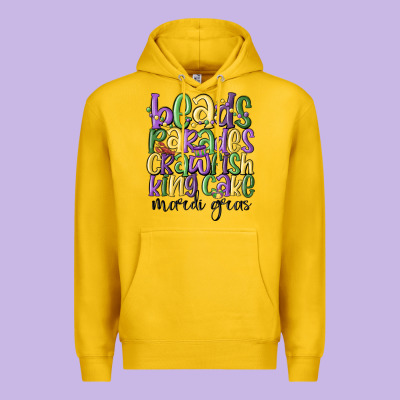 Beads Parades Crawfish King Cake Mardi Gras Premium Hoodie Designed By Maliassmallbusiness