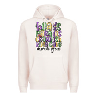 Pale Pink beads parades crawfish king cake mardi gras Premium Hoodie - MaliasSmallBusiness