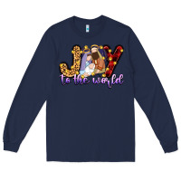 Navy joy to the world Long Sleeve Tee - Zillion Design Studio